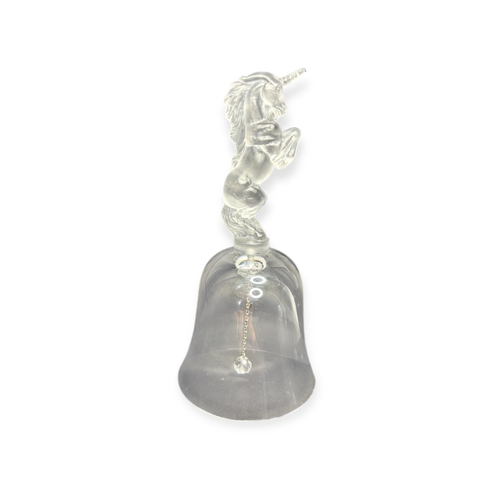 Vintage Schmid France Crystal Bell w/ Frosted Unicorn
